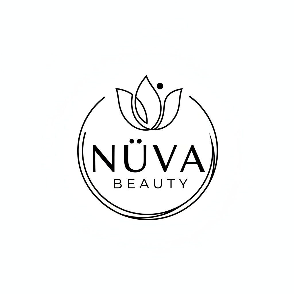 mi tienda se llama NÜVA BEAUTY, quiero logo en formato negro y blanco 
